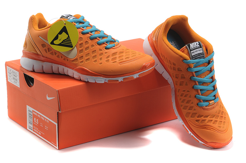 2012 Nike Free Run LiNa Traing Shoes Orange Blue White