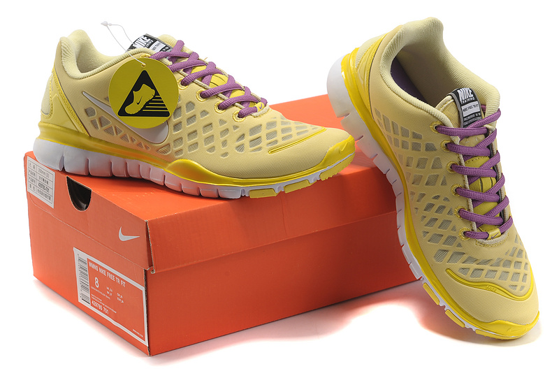2012 Nike Free Run LiNa Traing Shoes Yellow Purple White