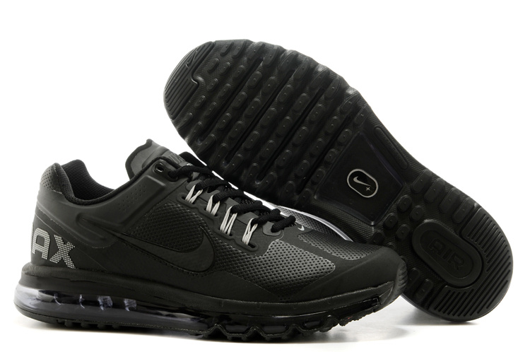 2013 Nike Air Max All Black Running Shoes - Click Image to Close