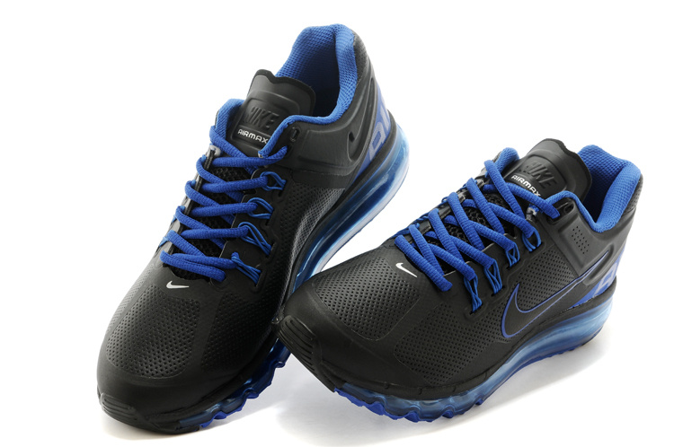 2013 Nike Air Max Black Blue Running Shoes - Click Image to Close