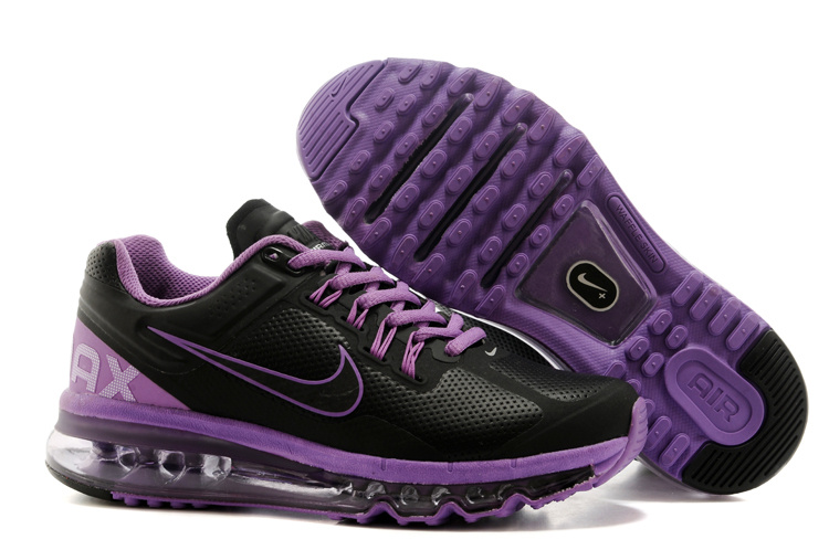 2013 Nike Air Max Black Purple Running Shoes For Women