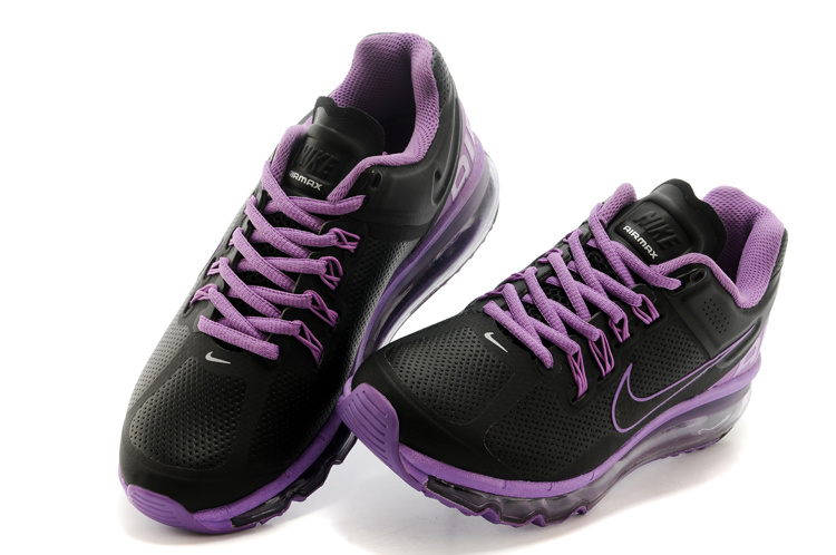 2013 Nike Air Max Black Purple Running Shoes For Women