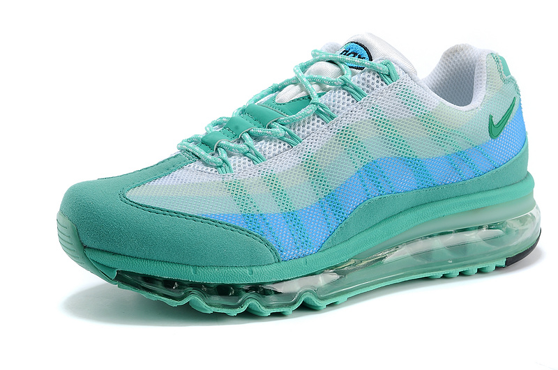 2013 Nike Air Max 95 Green Blue Lover Shoes - Click Image to Close