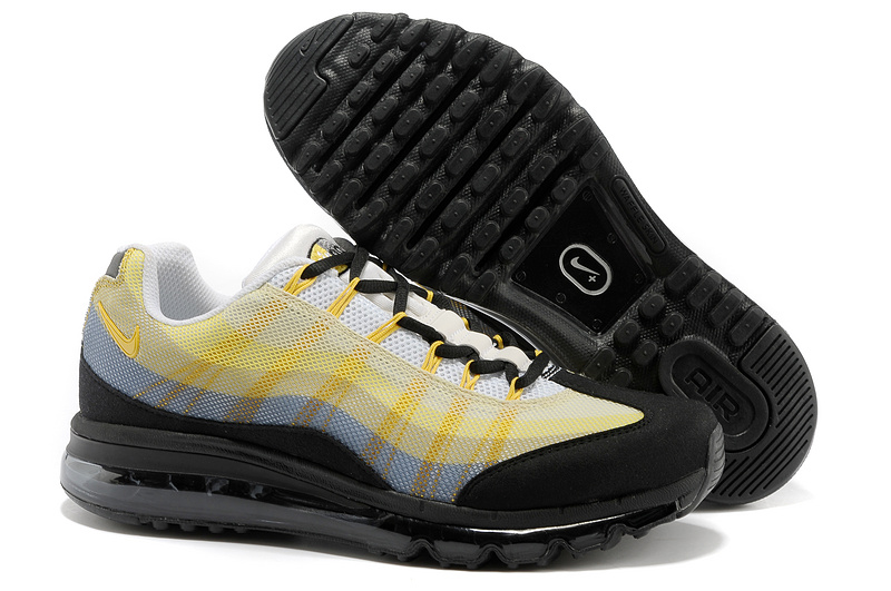 2013 Nike Air Max 95 White Black Yellow Lover Shoes - Click Image to Close