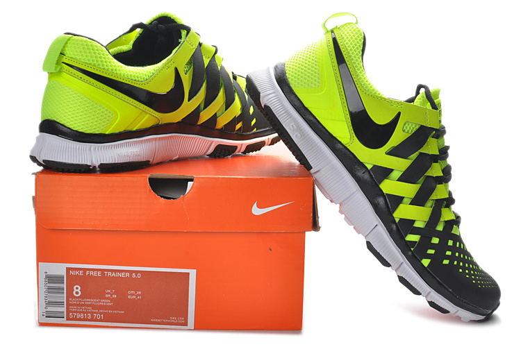 Classic Nike Free 5.0 Yellow Black Running Shoes - Click Image to Close