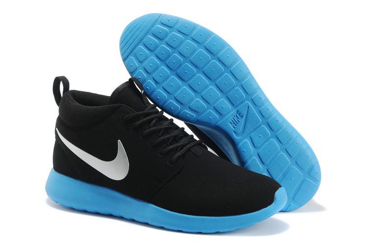 Nike Roshe Run High Black Blue Shoes