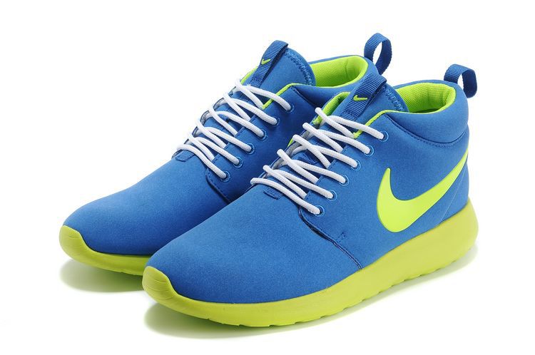 Nike Roshe Run High Blue Green Shoes