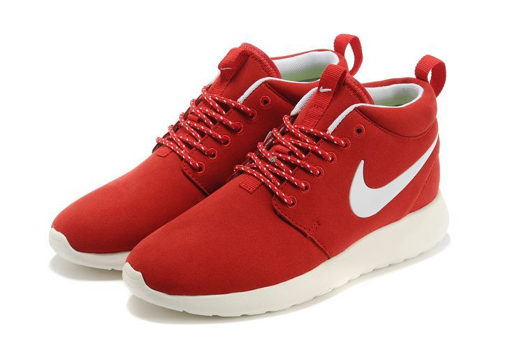 Nike Roshe Run High Red White Shoes