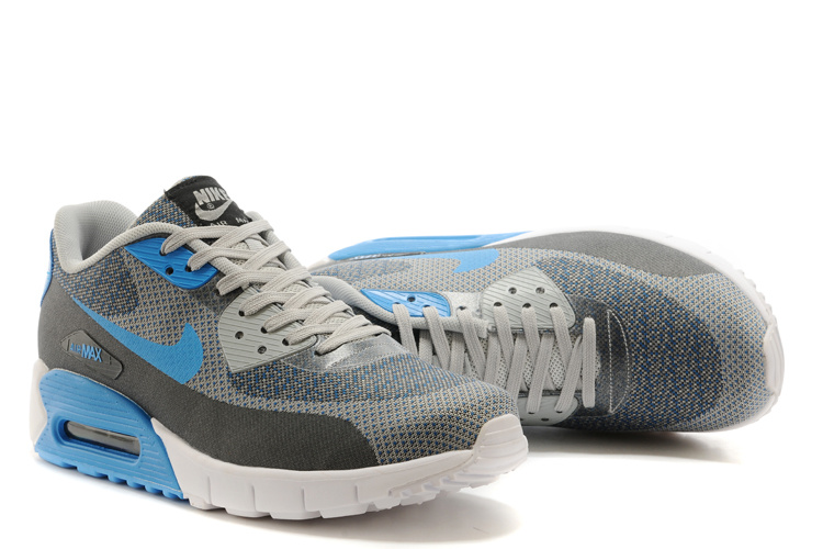 2014 Nike Air Max 90 Grey Blue White Shoes