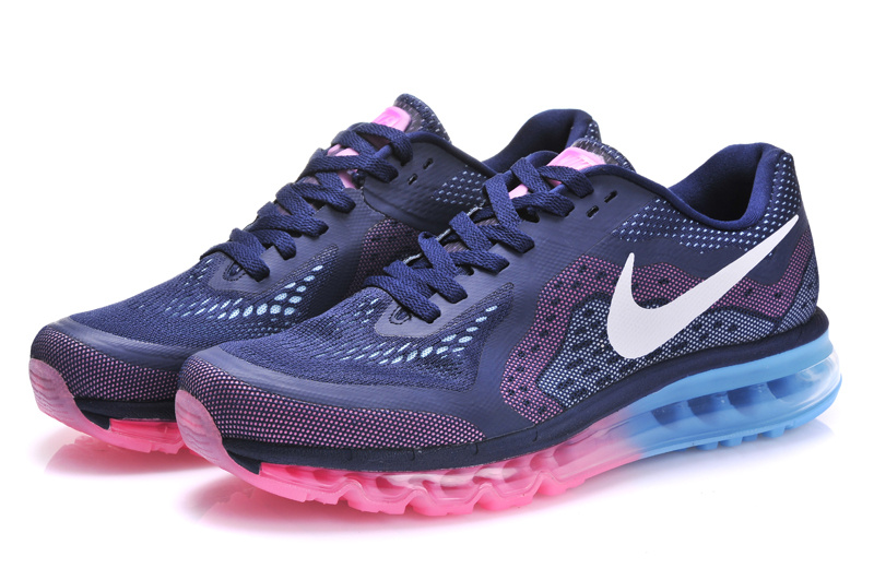 2014 Nike Air Max Cushion Dark Blue Pink For Women - Click Image to Close