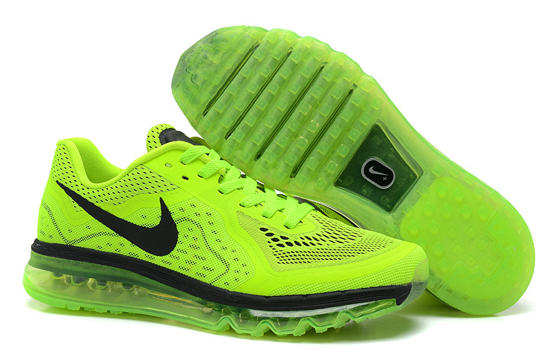 Nike Air Max 2014 Cushion Cushion Green Black Lovers Shoes - Click Image to Close