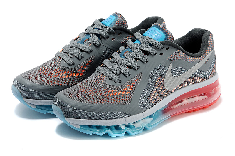 2014 Nike Air Max Cushion Grey White Blue Red For Women - Click Image to Close