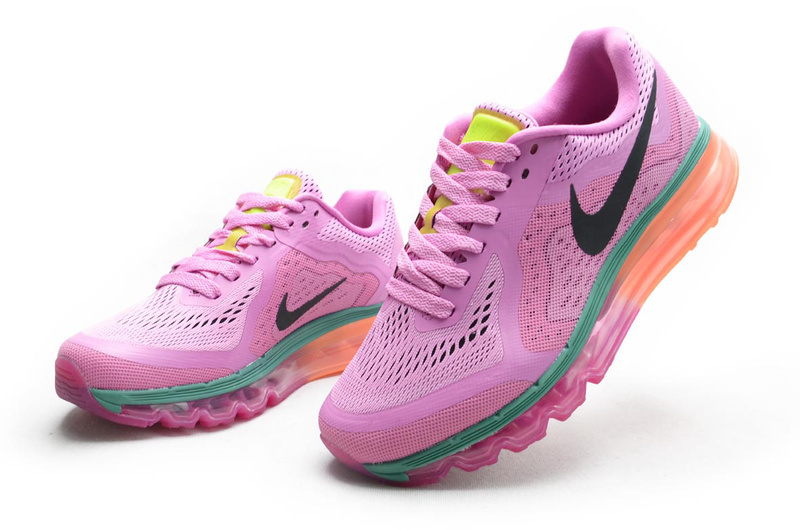 2014 Nike Air Max Cushion Pink Orange For Women - Click Image to Close