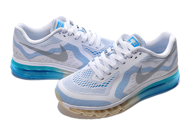 2014 Nike Air Max Cushion White Baby Blue For Women - Click Image to Close