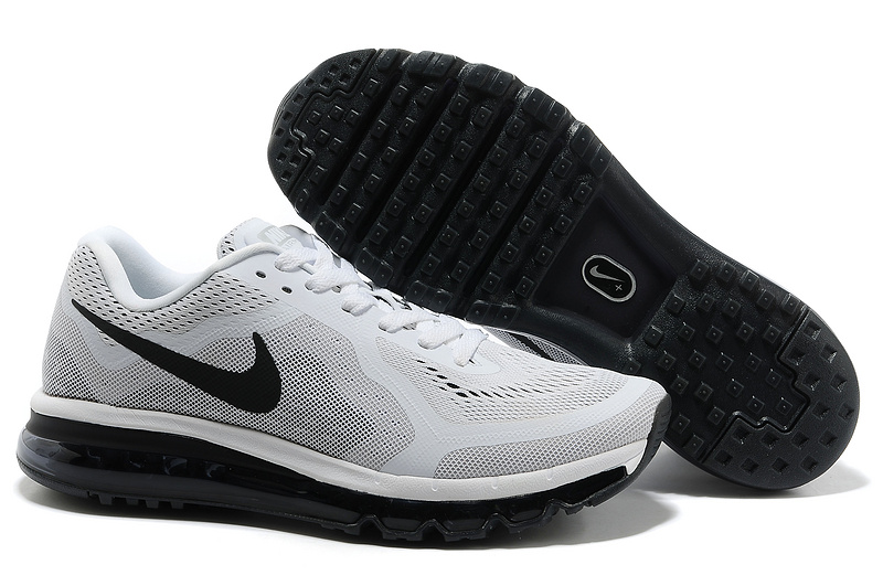 2014 Nike Air Max Cushion White Grey Black For Women