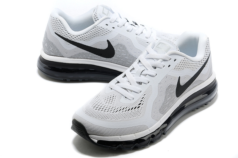 2014 Nike Air Max Cushion White Grey Black For Women