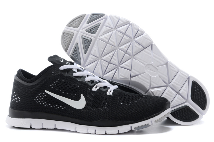 2015 Nike Free 5.0 Training Shoes Black White - Click Image to Close