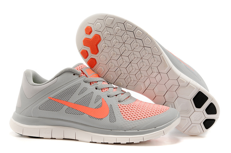 New Nike Free Run 4.0 V4 Grey Orange Running Shoes For Women - Click Image to Close