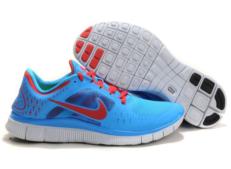 Trendy Nike Free Run 5.0 2 Baby Blue Red - Click Image to Close