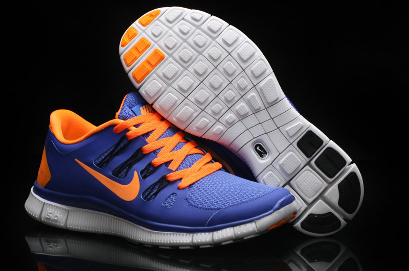 Trendy Nike Free Run 5.0 2 Blue Orange Swoosh