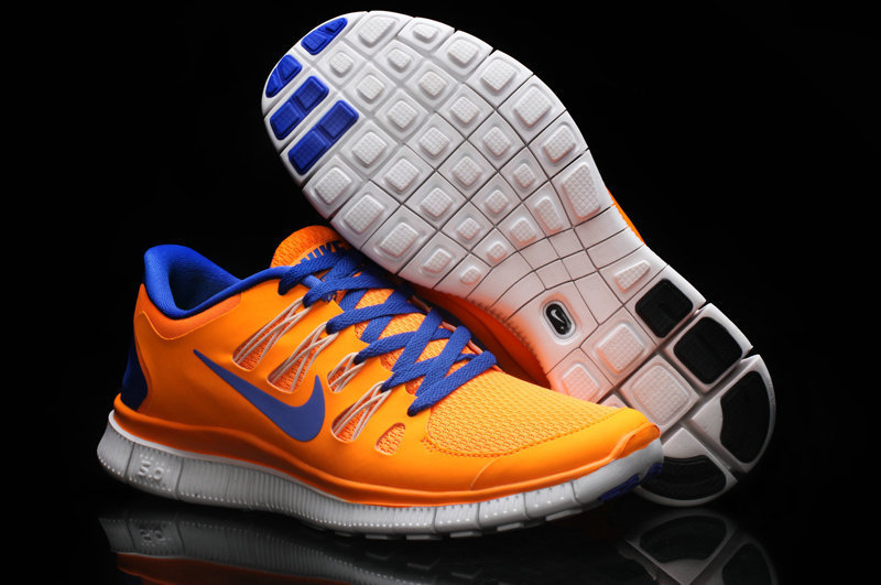 Trendy Nike Free Run 5.0 2 Orange Blue Swoosh - Click Image to Close