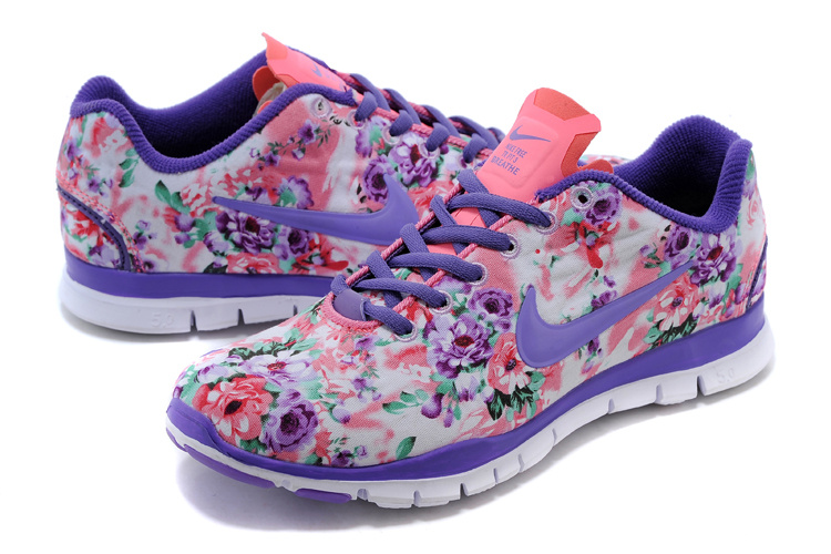 2015 Nike Free Run 5.0 Bird Net Purple Orange Shoes For Women