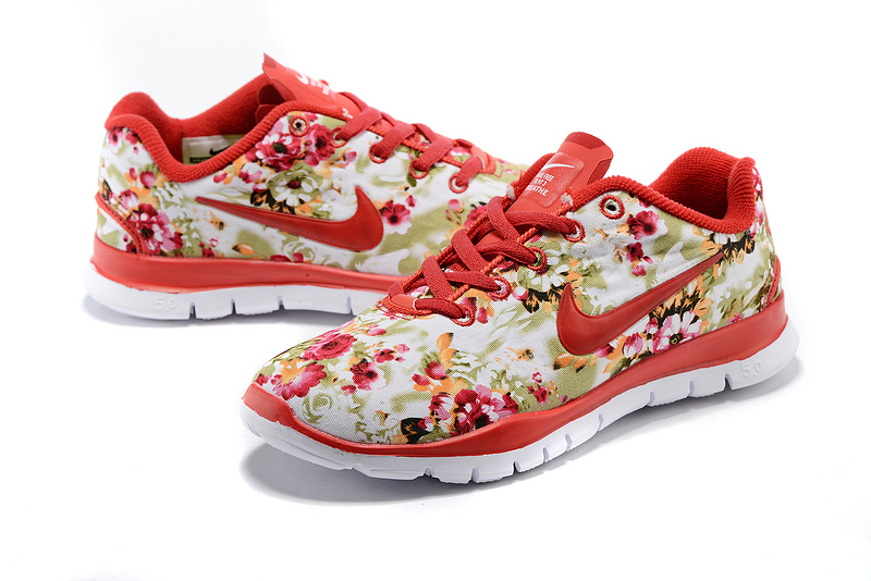 2015 Nike Free Run 5.0 Bird Net Red Shoes For Women