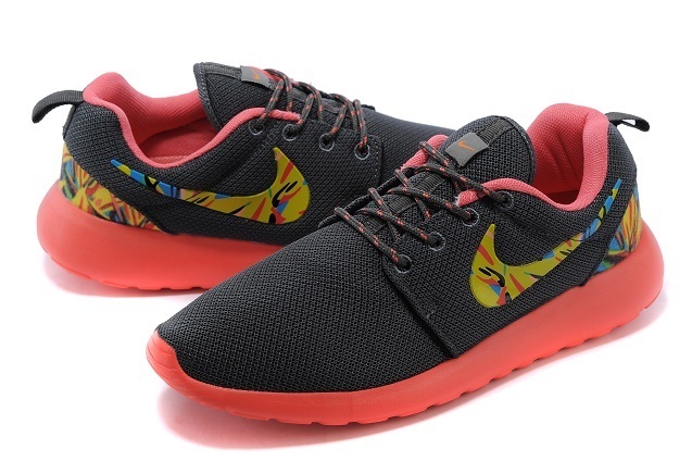2015 Nike Roshe Run Black Red Shoes - Click Image to Close