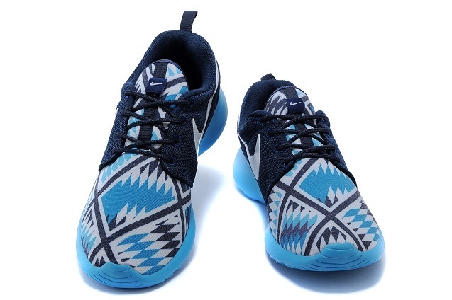 2015 Nike Roshe Run Blue Black Shoes - Click Image to Close
