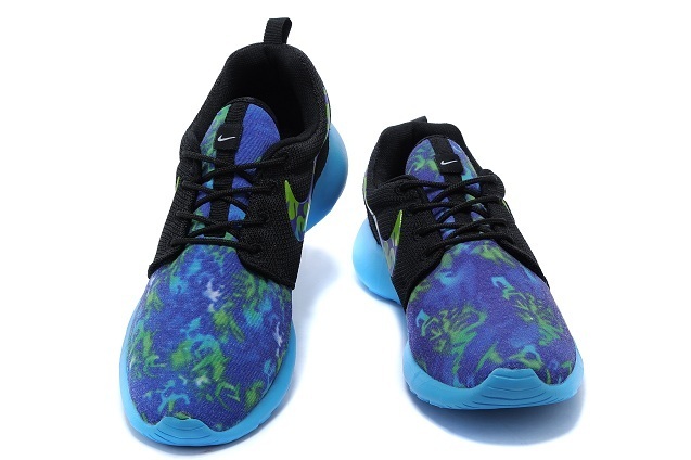 2015 Nike Roshe Run Blue Purple Black Women Shoes