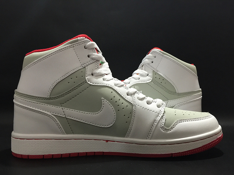 Air Jordan 1 GS Mid Hare White Grey Red Shoes