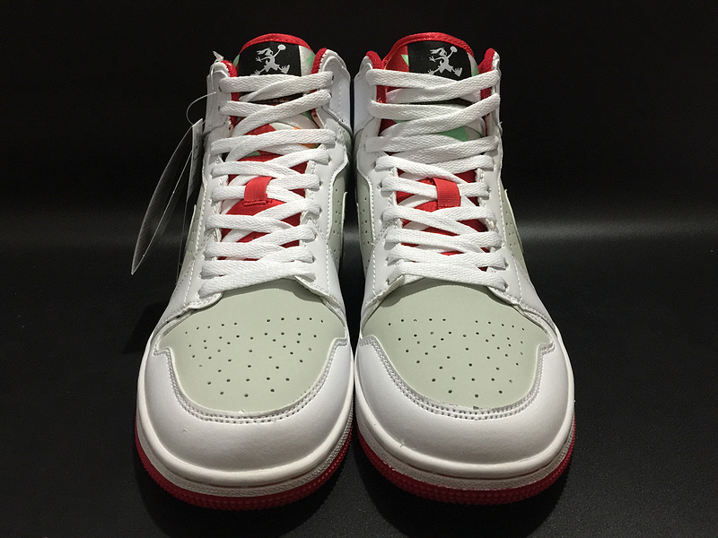 Air Jordan 1 GS Mid Hare White Grey Red Shoes - Click Image to Close