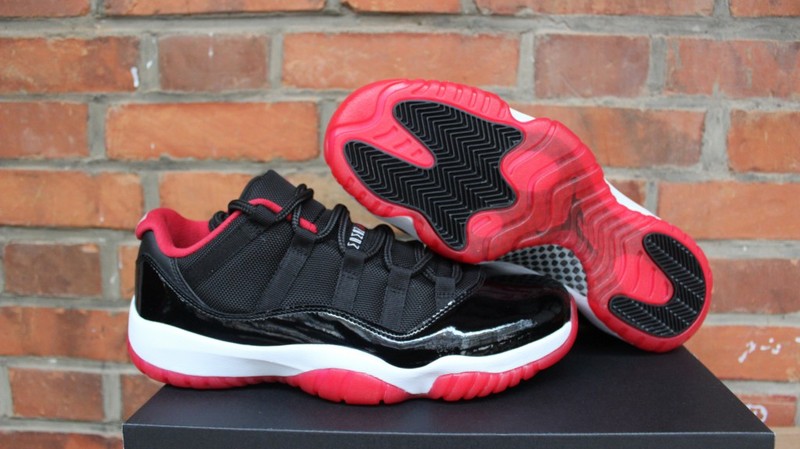 Air Jordan 11 Low Bred GS Black Red Shoes