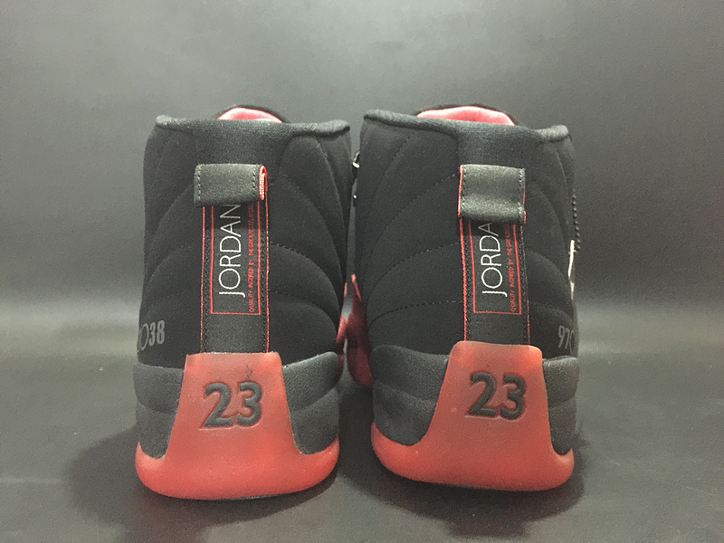 Women Air Jordan 12 Flu Game Black Red Shoes