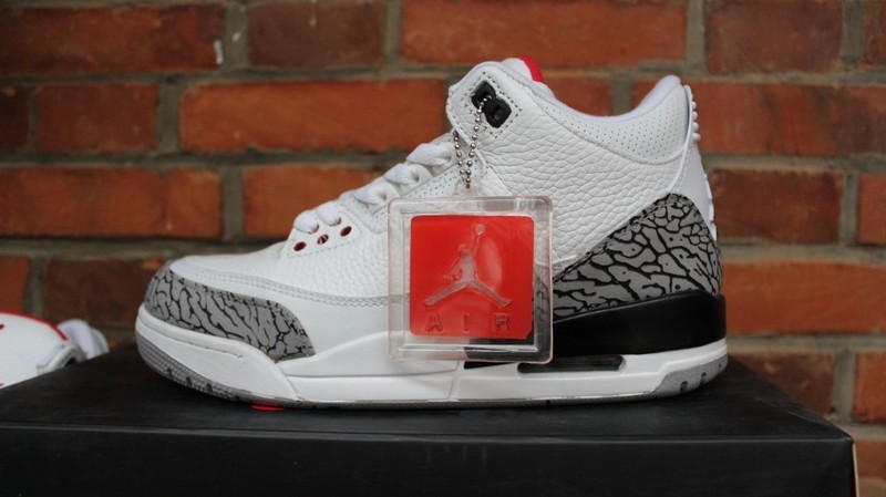 Air Jordan 3 White Cement Red GS Shoes