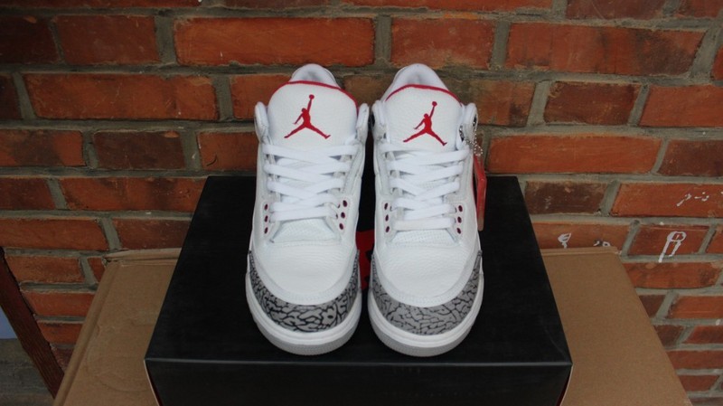 Air Jordan 3 White Cement Red GS Shoes - Click Image to Close