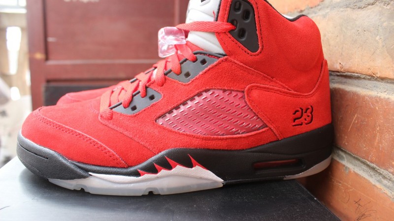 Air Jordan 5 GS Raging Bull Red Black Shoes - Click Image to Close