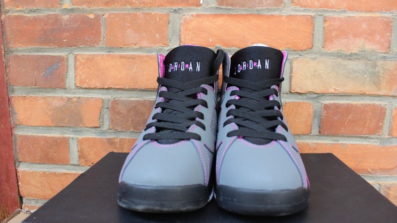Air Jordan 7 GS Valentine Day Grey Black Purple Shoes - Click Image to Close
