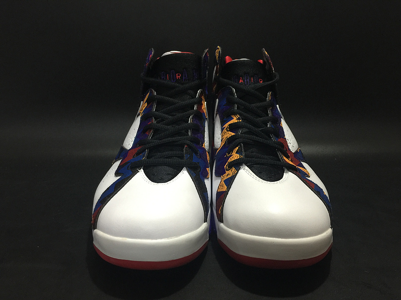 Air Jordan 7 GS Sweater Black White Colorful Shoes - Click Image to Close