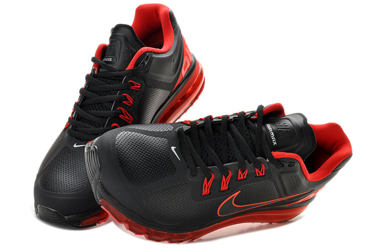 Nike Air Max 2013 Leather Black Red Shoes - Click Image to Close
