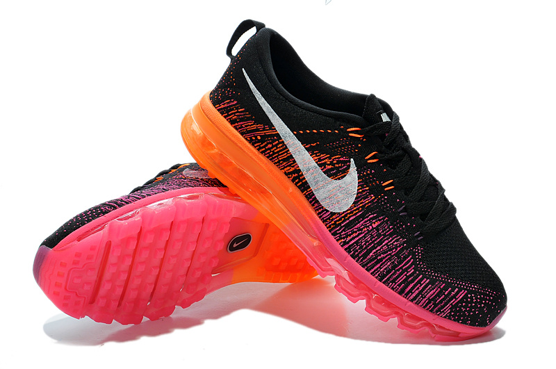 Nike Air Max 2014 Flyknit Black Red Orange Shoes