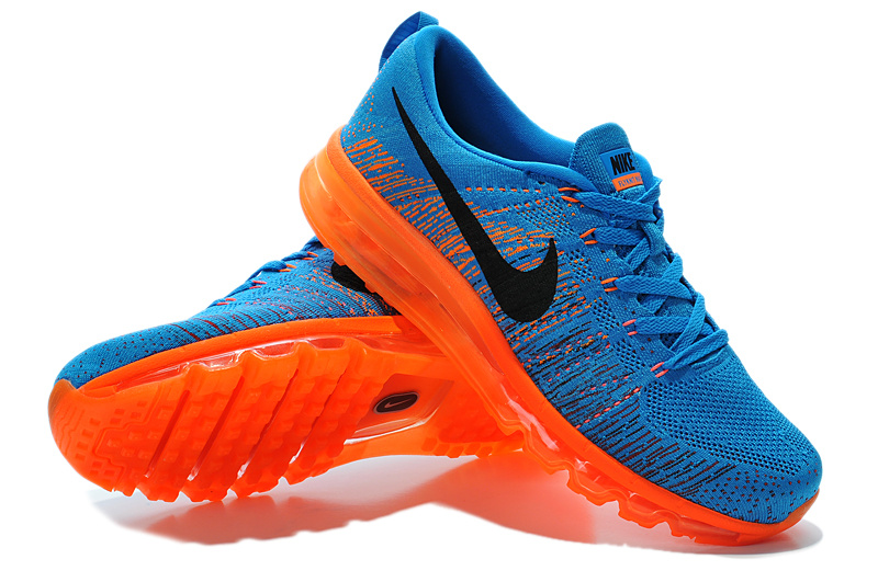 Nike Air Max 2014 Flyknit Blue Orange Shoes - Click Image to Close