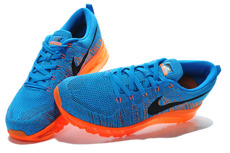 Nike Air Max 2014 Flyknit Blue Orange Shoes - Click Image to Close