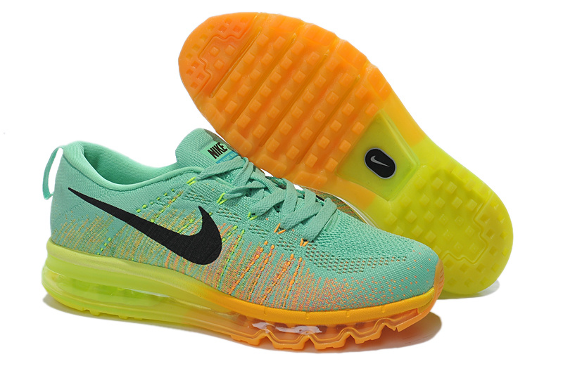 Nike Air Max 2014 Flyknit Green Yellow Shoes - Click Image to Close