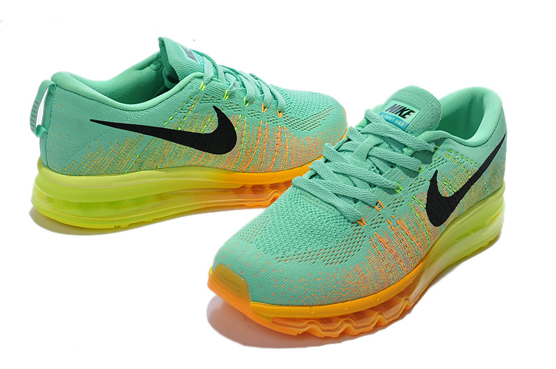 Nike Air Max 2014 Flyknit Green Yellow Shoes - Click Image to Close