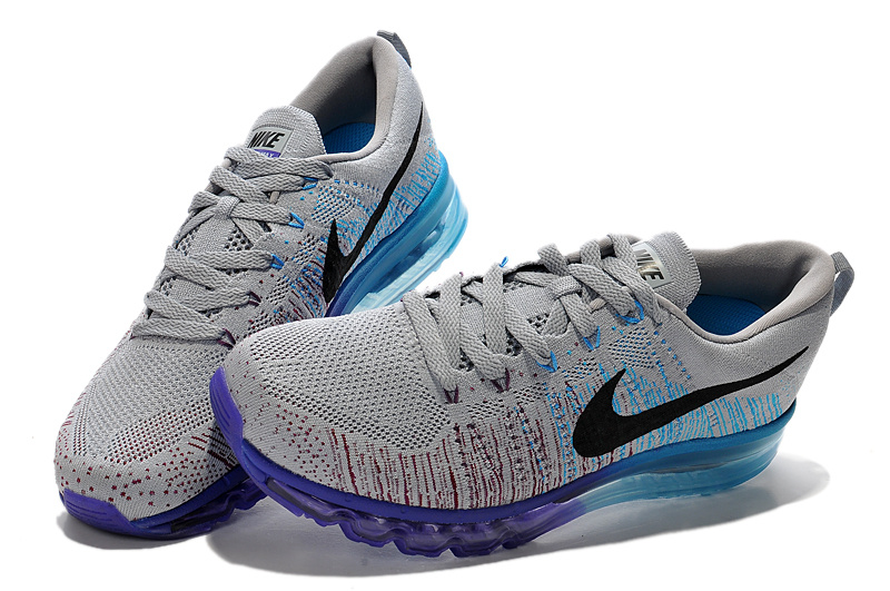 Nike Air Max 2014 Flyknit Grey Blue Shoes