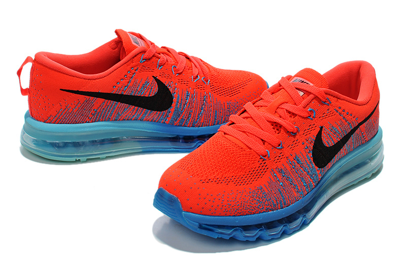 Nike Air Max 2014 Flyknit Orange Blue Shoes - Click Image to Close