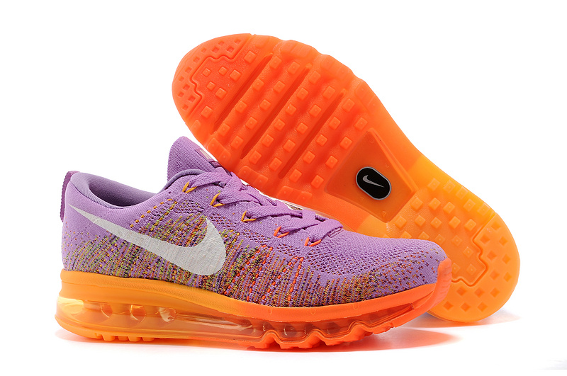 Nike Air Max 2014 Flyknit Purple Orange Shoes - Click Image to Close