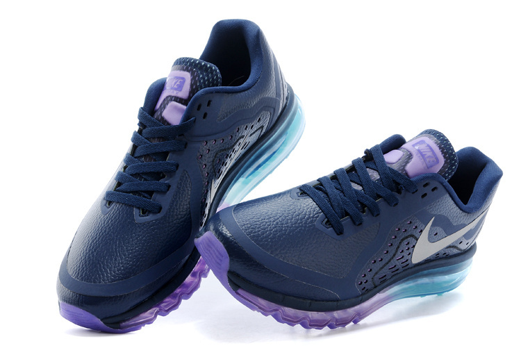 Nike Air Max 2014 Leather Black Purple Blue Shoes