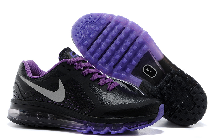 Nike Air Max 2014 Leather Black Purple Shoes